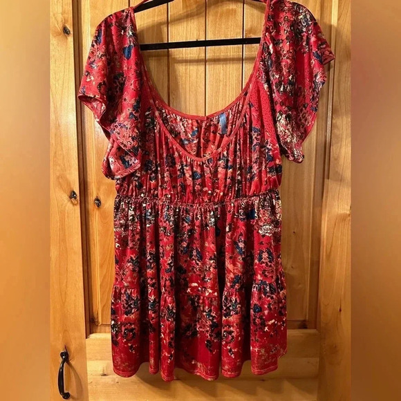 Free People Tops - Free People Red Silky Top Size L